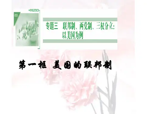 高中政治人教版选修三专题3.1美国的联邦制 课件(共26张PPT)