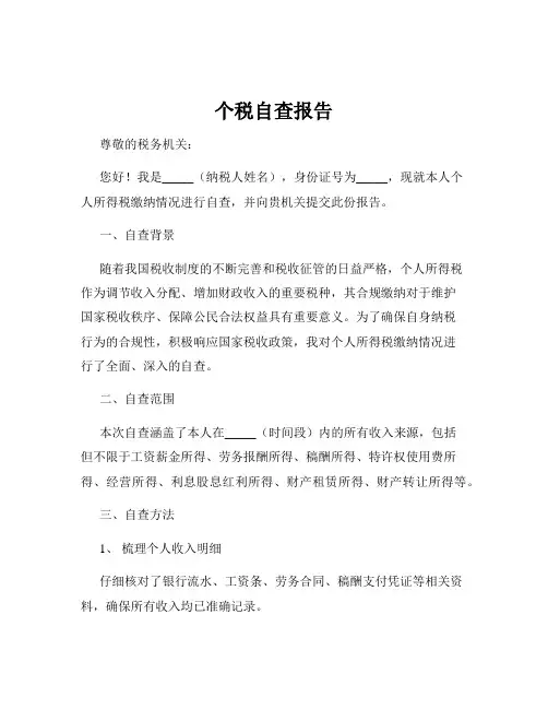 个税自查报告