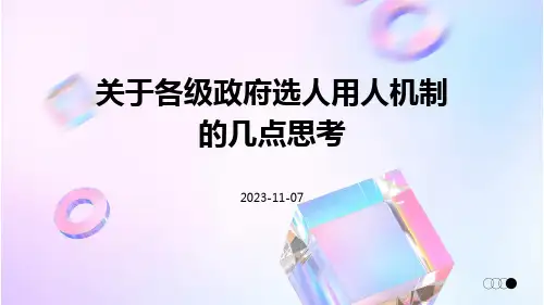 关于各级政府选人用人机制的几点思考