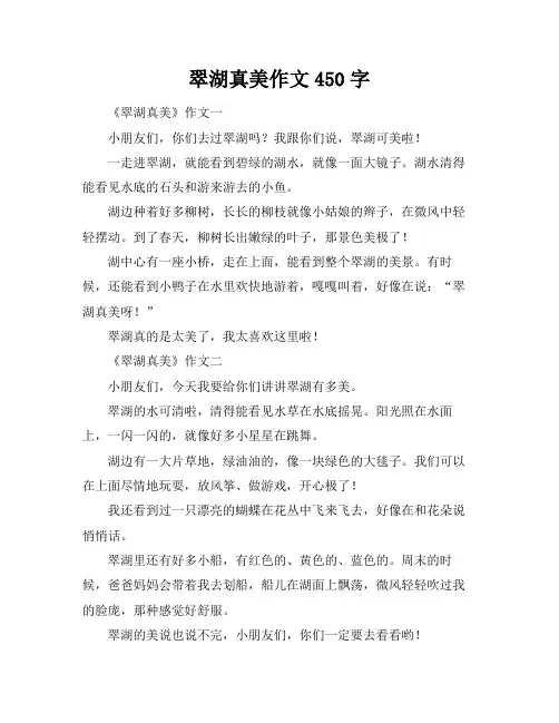 翠湖真美作文450字