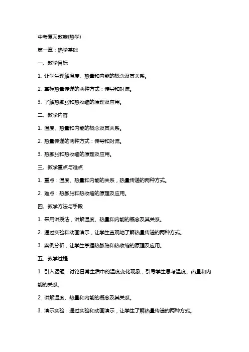 中考复习教案(热学)