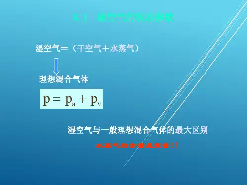 热工学基础6.1湿空气的状态参数