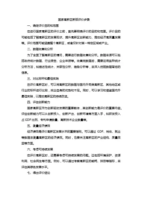 国家高新区新版评价步骤