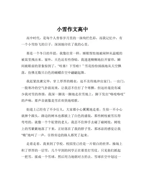 小雪作文高中