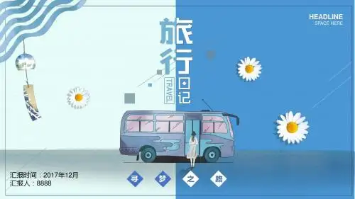 旅行日记旅行相册模板ppt