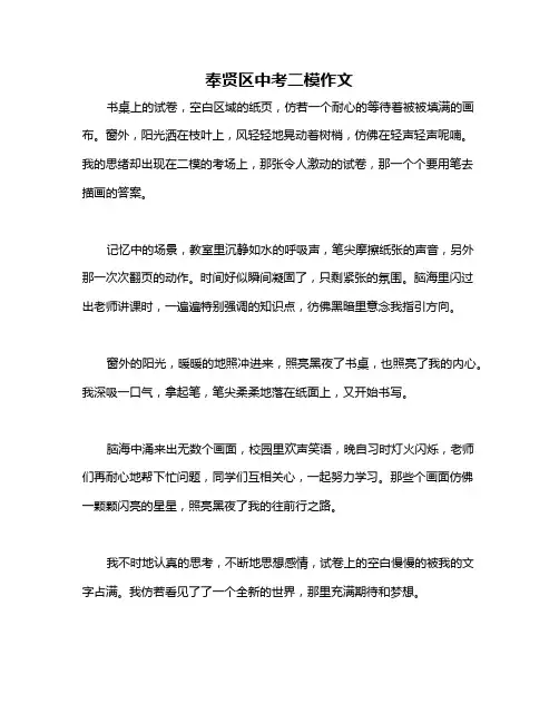 奉贤区中考二模作文