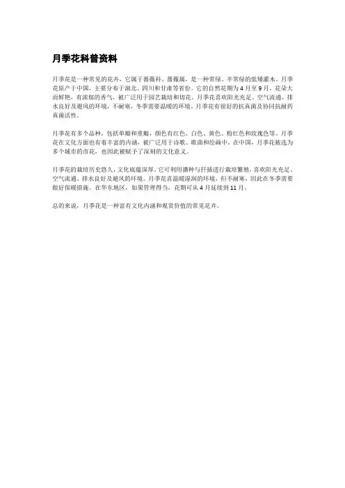 月季花科普资料