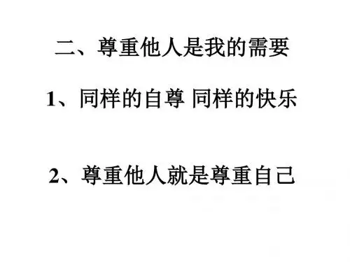 初一政治课件-初一政治下学期尊重他人是我的需要 精品