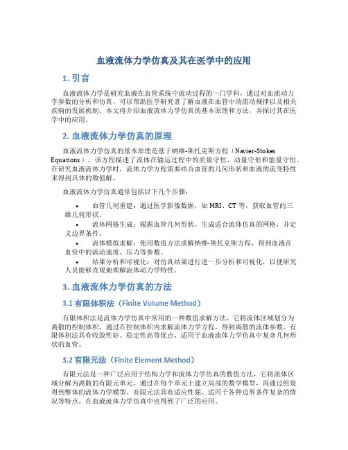 血液流体力学仿真及其在医学中的应用