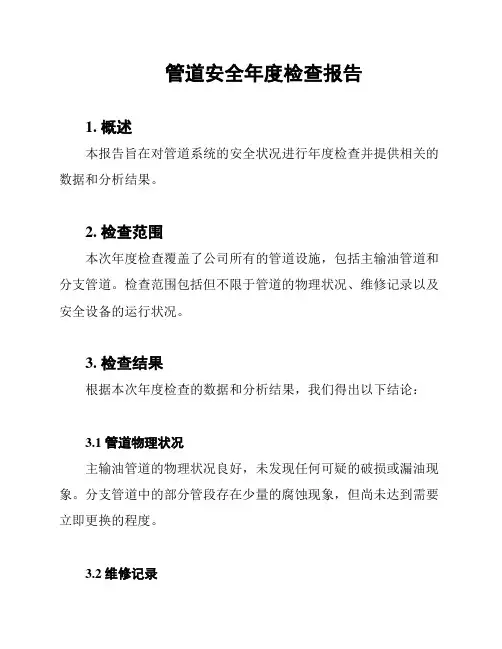 管道安全年度检查报告