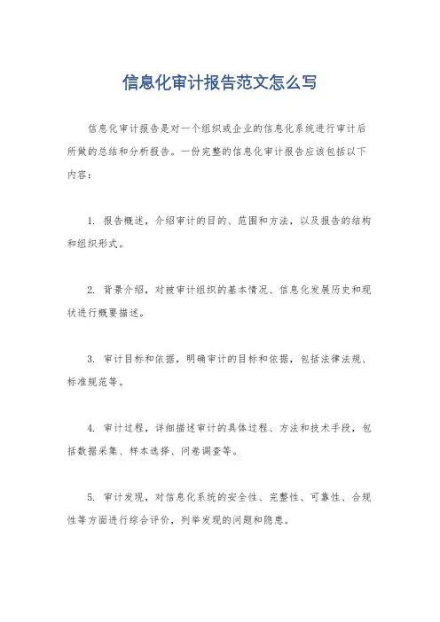信息化审计报告范文怎么写