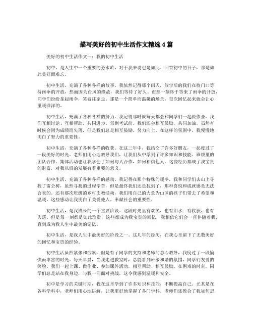 描写美好的初中生活作文精选4篇
