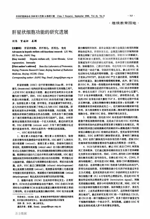 肝星状细胞功能的研究进展