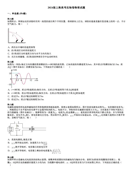 2024届上海高考压轴卷物理试题