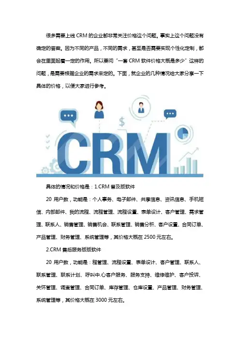 CRM系统多少钱一套