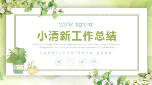小清新绿色简约工作总结ppt模板
