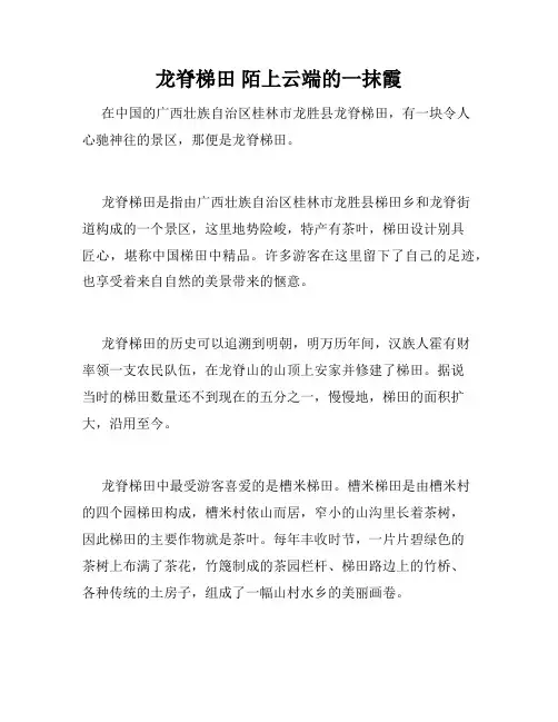 龙脊梯田 陌上云端的一抹霞 