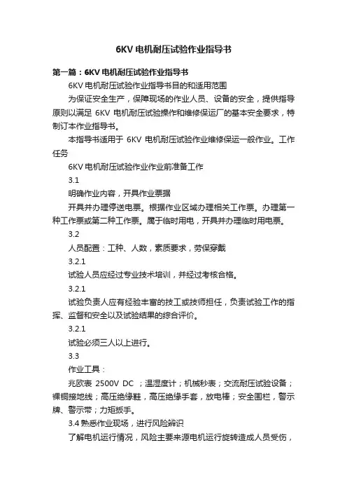 6KV电机耐压试验作业指导书