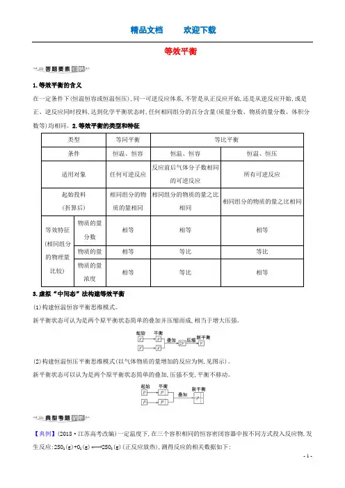 2021版高考化学一轮复习热点突破微课等效平衡(含解析)鲁科版
