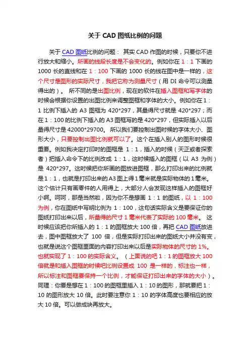 关于CAD图纸比例的问题