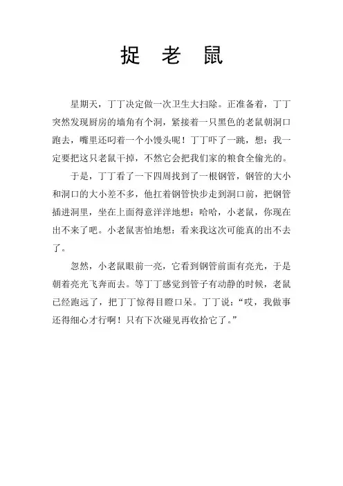 小学语文二年级看图作文-捉老鼠