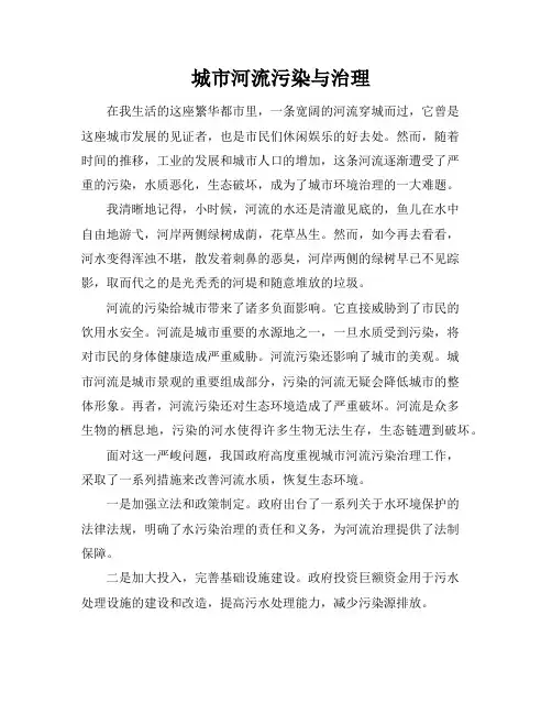 城市河流污染与治理