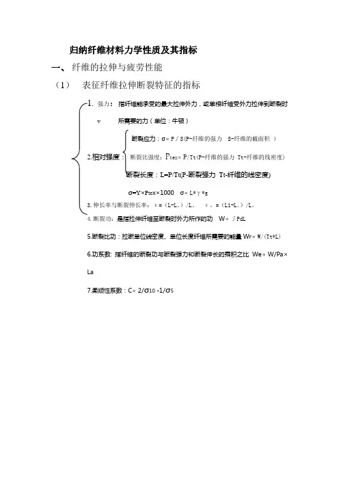纤维材料力学性质及其指标