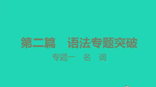 中考英语第二篇语法专题突破专题一名词讲本课件