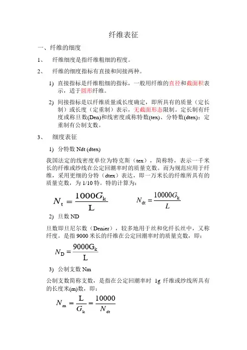 纤维表征