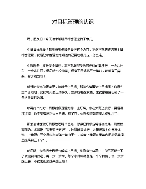 对目标管理的认识