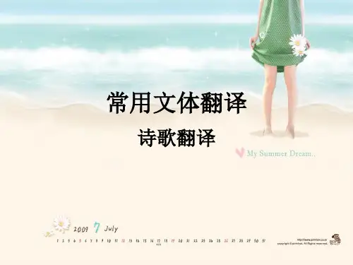 诗歌翻译及赏析解析