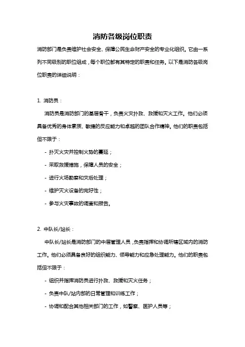 消防各级岗位职责