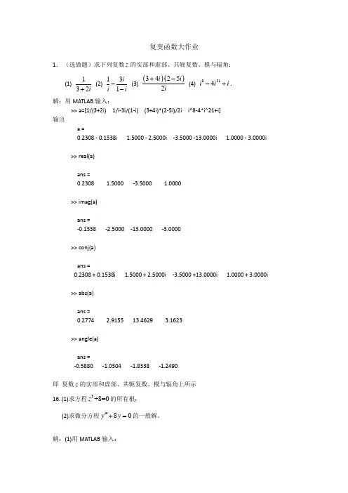 复变函数大作业