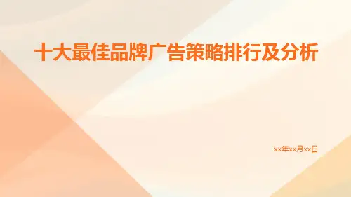 十大最佳品牌广告策略排行及分析