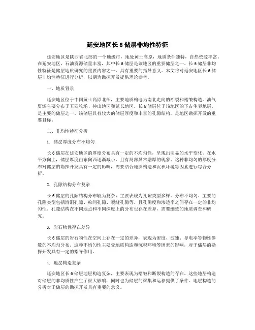 延安地区长6储层非均性特征
