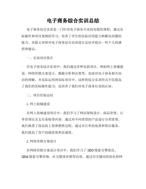 电子商务综合实训总结