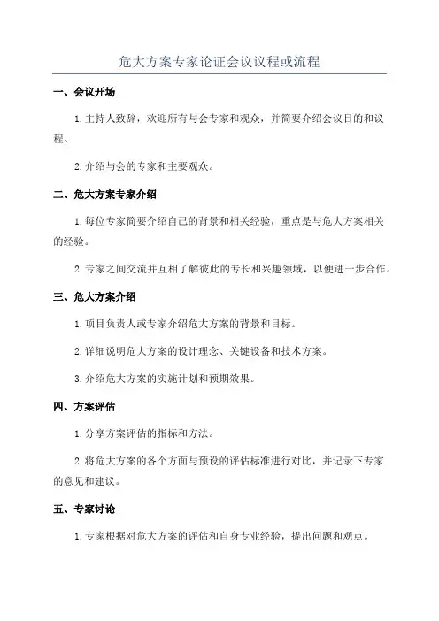 危大方案专家论证会议议程或流程