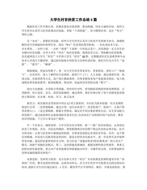 大学生村官扶贫工作总结4篇