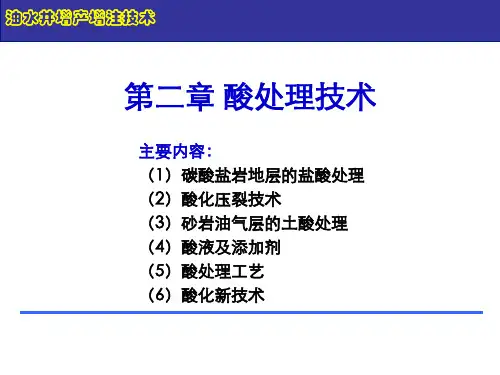 油水井增产增注技术  2 酸处理技术