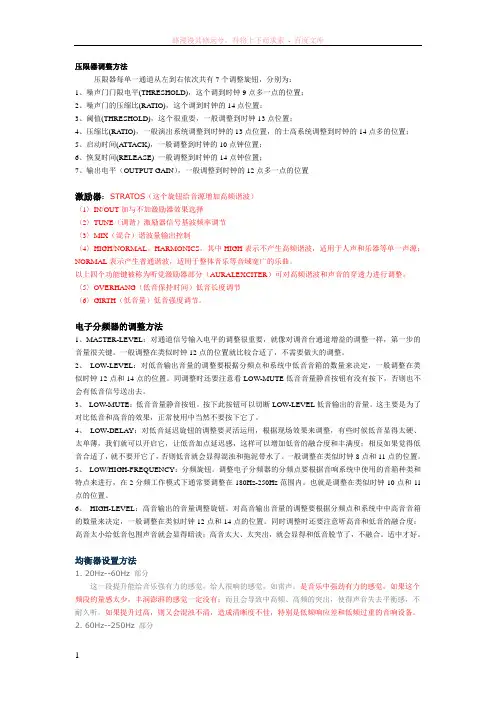 压限器、激励器、均衡器调整方法