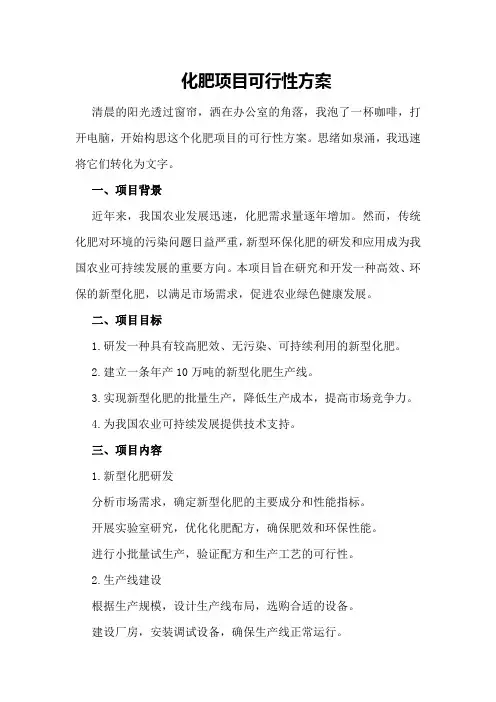 化肥项目可行性方案
