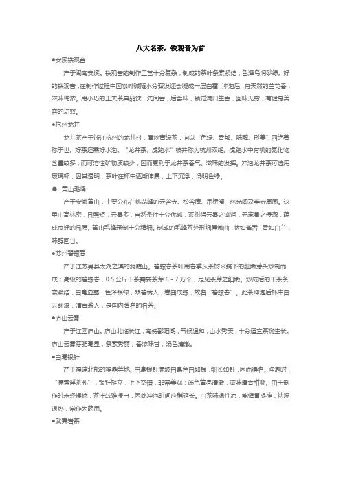八大名茶
