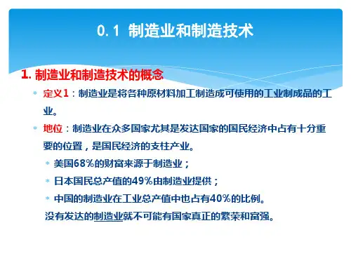 制造业和制造技术