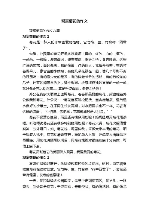 观赏菊花的作文八篇