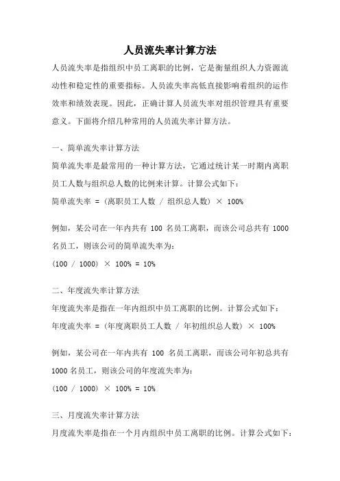 人员流失率计算方法