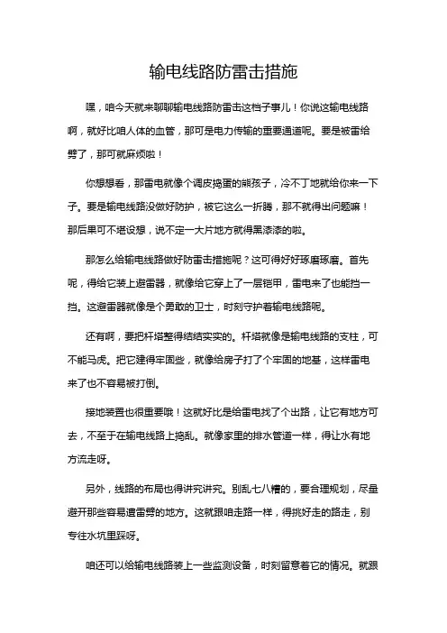 输电线路防雷击措施