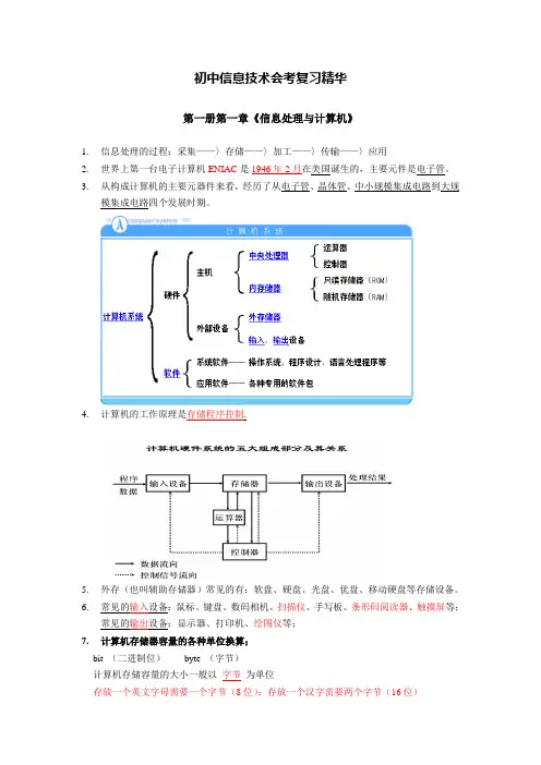 初中信息技术会考复习要点整理
