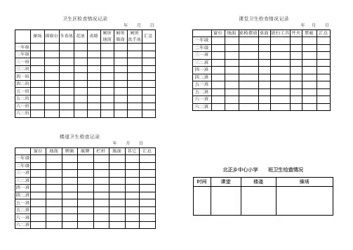 卫生检查记录表
