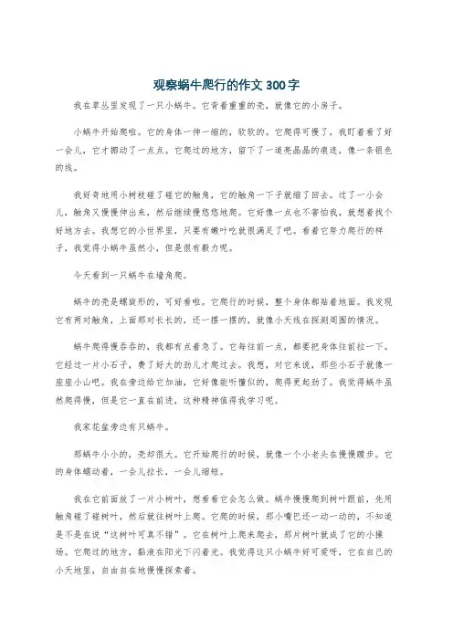 观察蜗牛爬行的作文300字