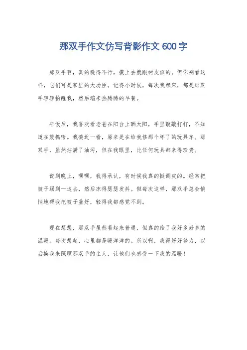 那双手作文仿写背影作文600字